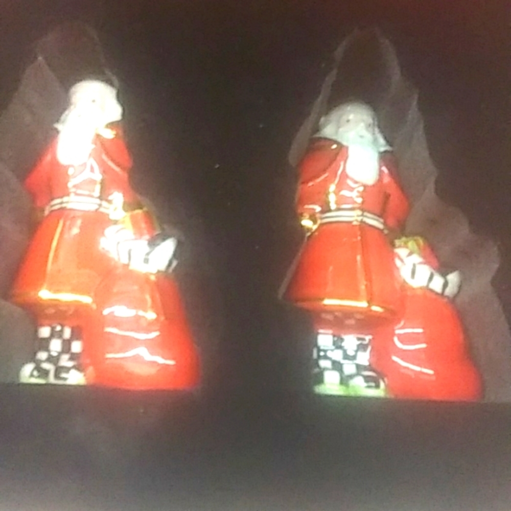 McKenzie Childs Santa Claus Salt and Pepper Shakers